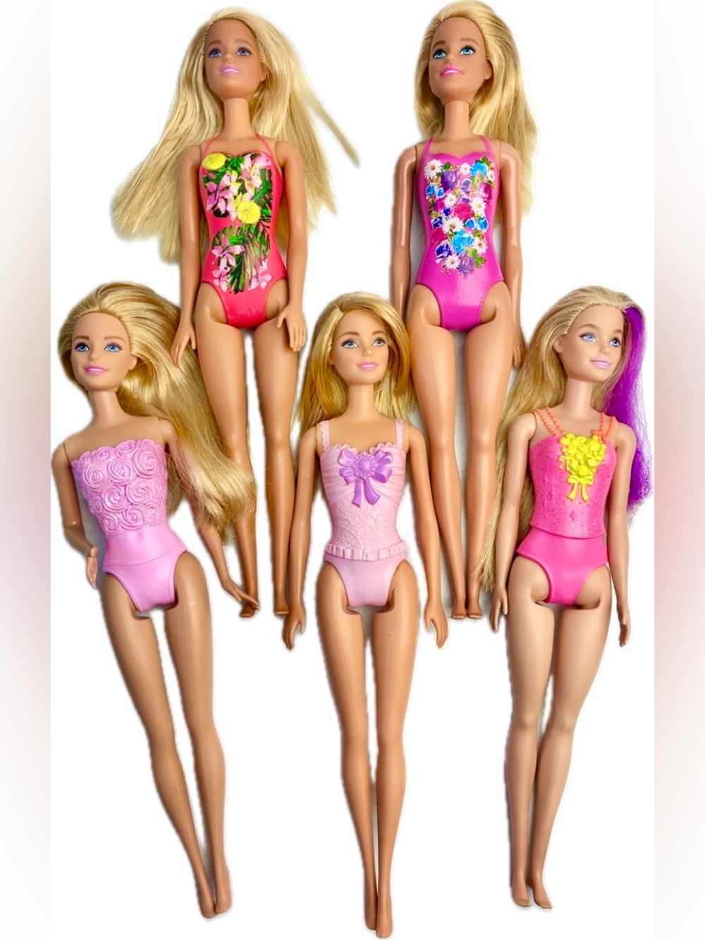 Barbie Doll Lot - 5 Swimsuit Dolls - Millie Faces for OOAK Crafting Play